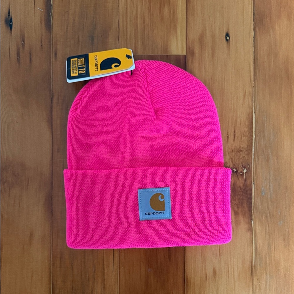 NWT Carhartt Knit Cuffed Beanie in Bright Pink Glow